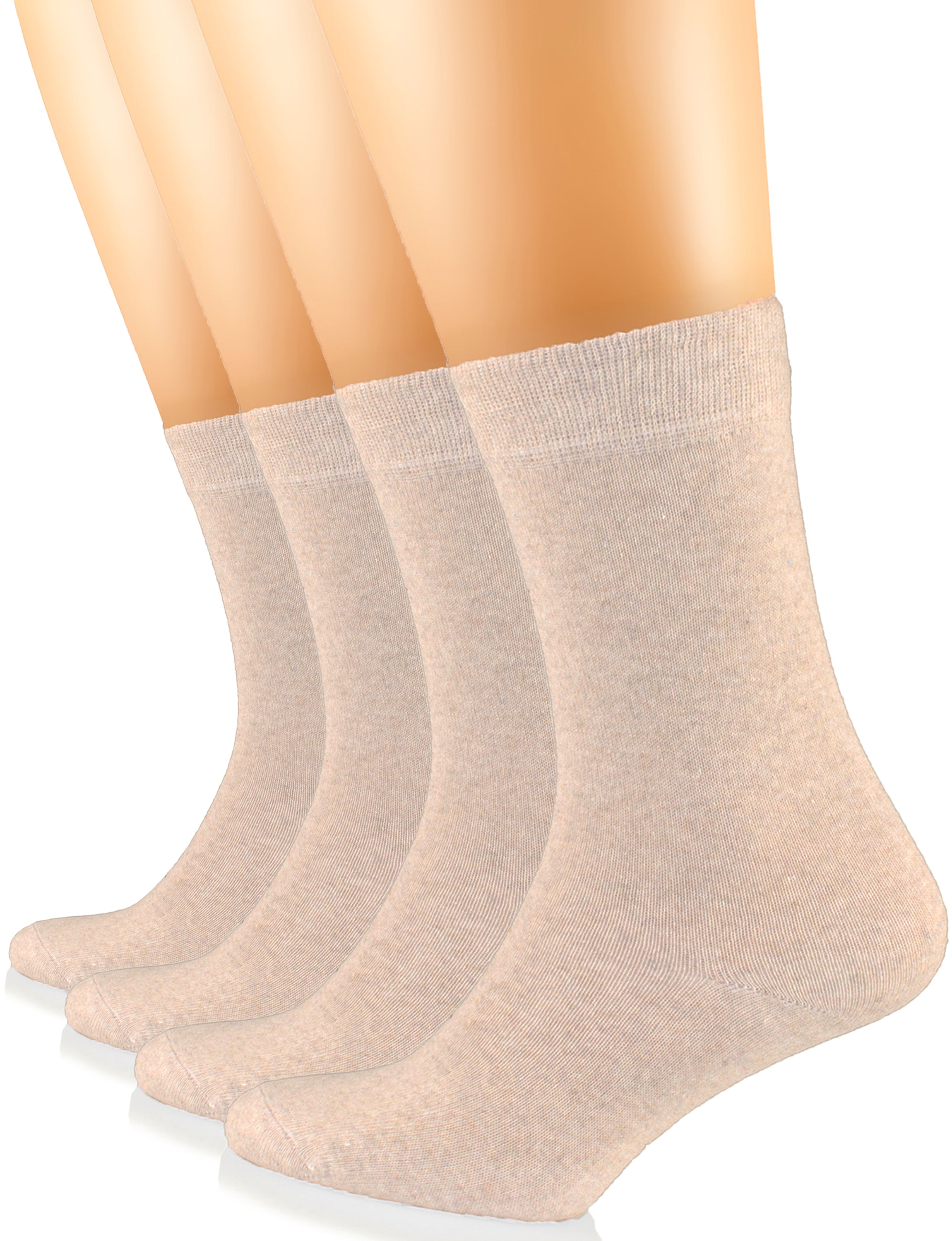 Casual Women's Cotton Dress Crew Socks, 4 Pairs