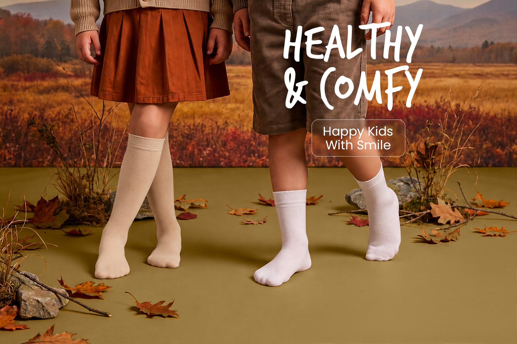 Healthy and comfortable bamboo socks for women in warm fall tones