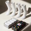 Hugh Ugoli Men's Bamboo Soft Business Crew Socks in white