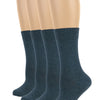 Two pairs of dark blue socks displayed on a white background