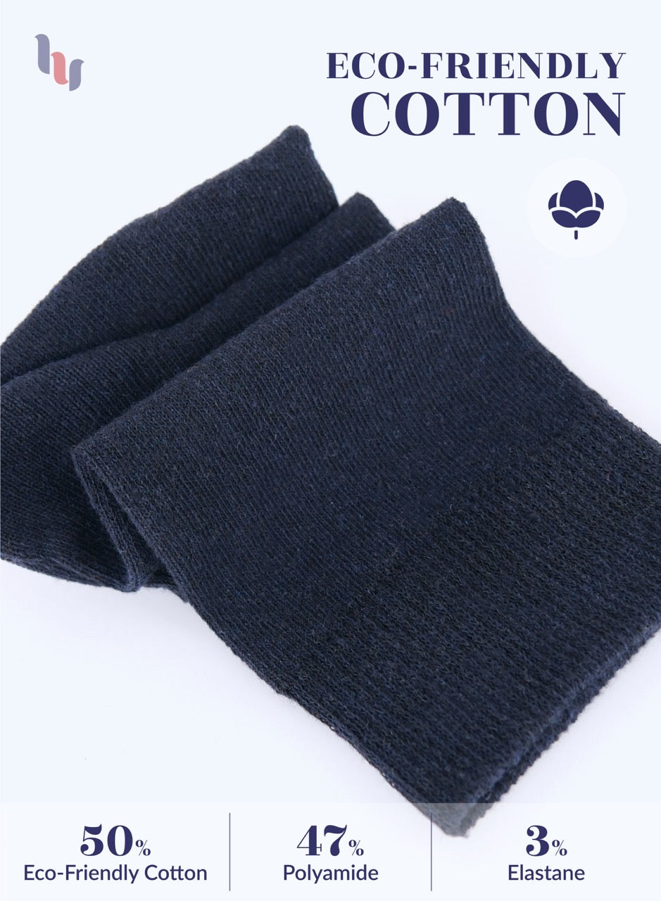 Jeans blue scarf with eco-friendly cotton label on a white background