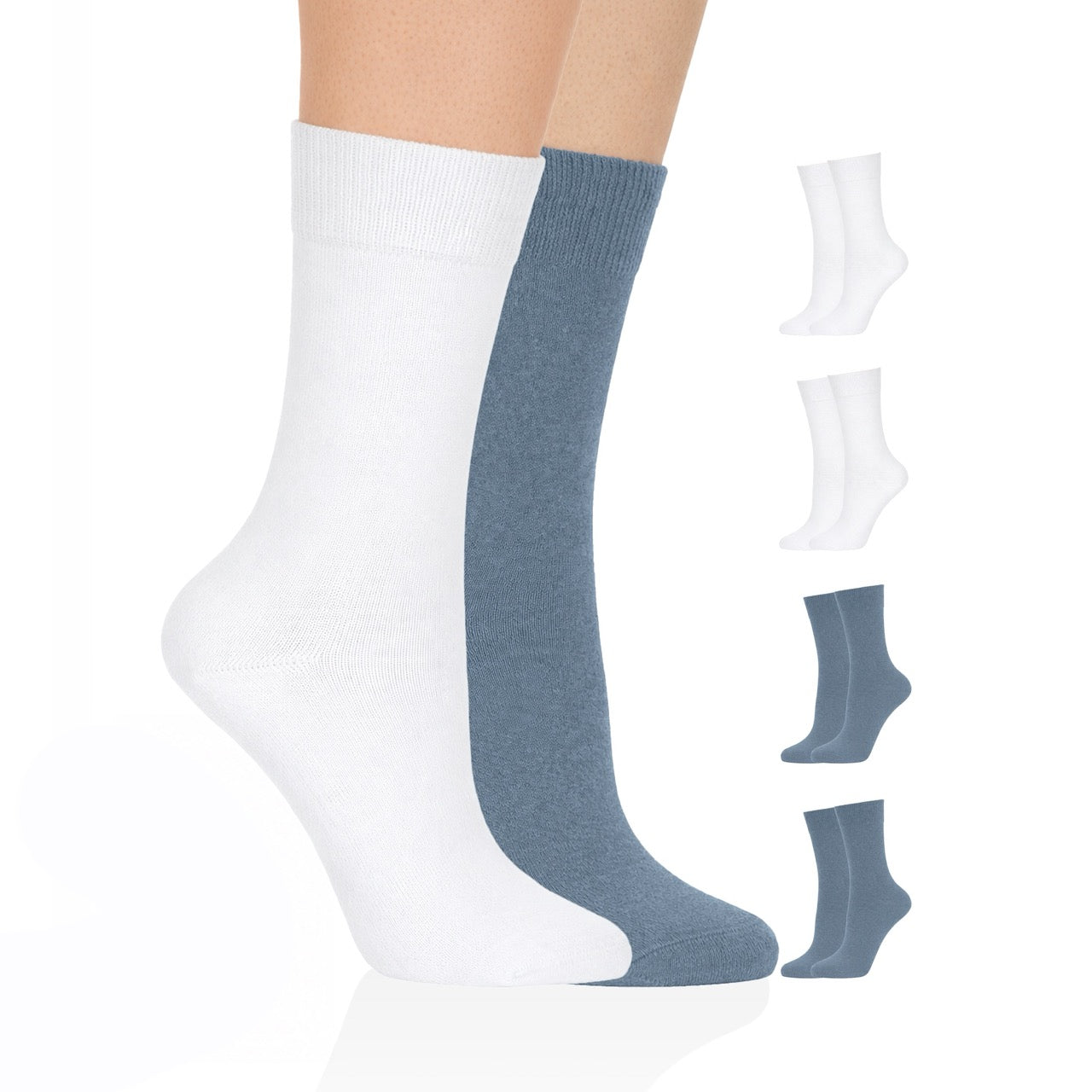 Hugh Ugoli Casual Women's Cotton Dress Crew Socks, 4 Pairs Assorted 10