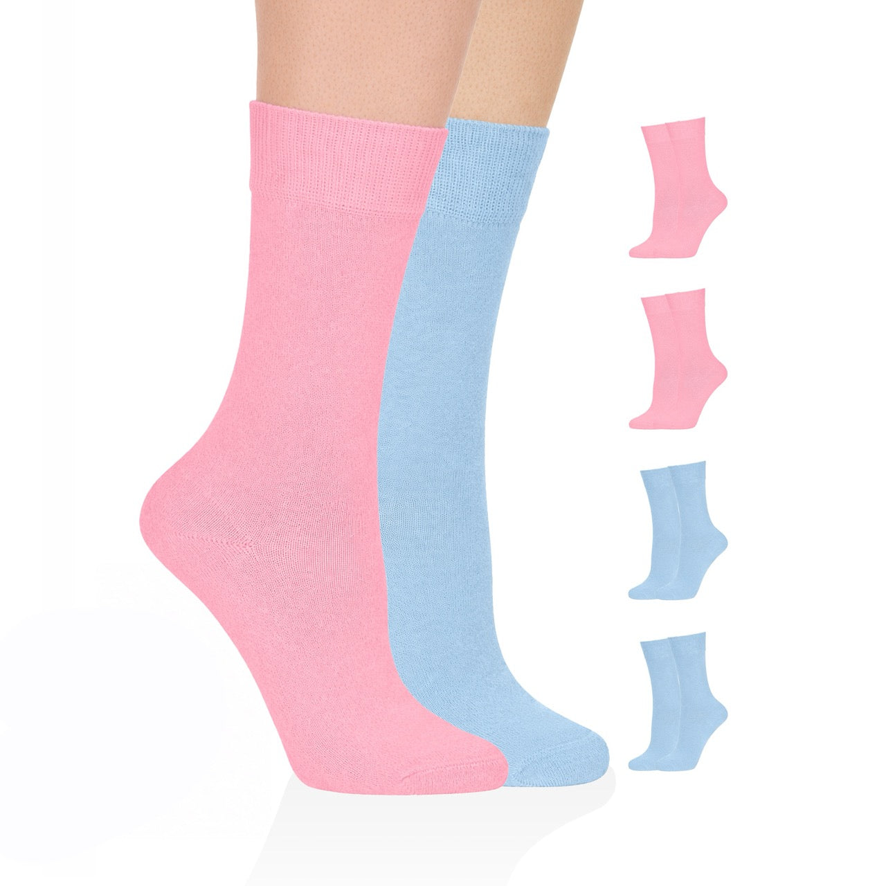 Hugh Ugoli Casual Women's Cotton Dress Crew Socks, 4 Pairs Assorted 11