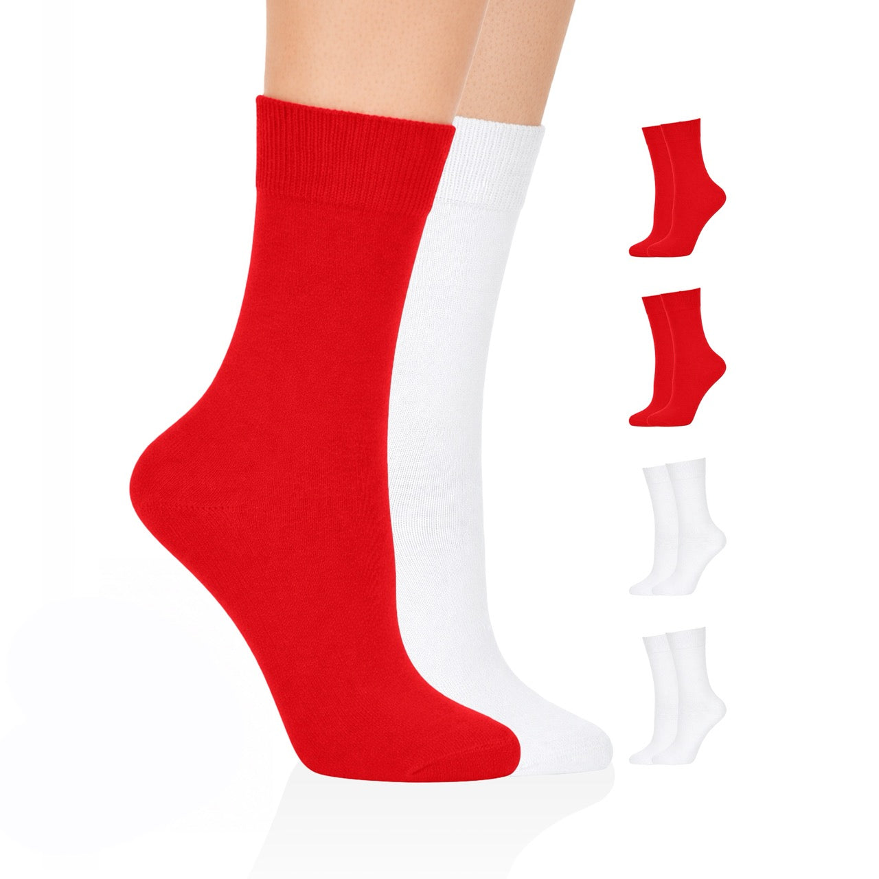 Hugh Ugoli Casual Women's Cotton Dress Crew Socks, 4 Pairs Assorted 14