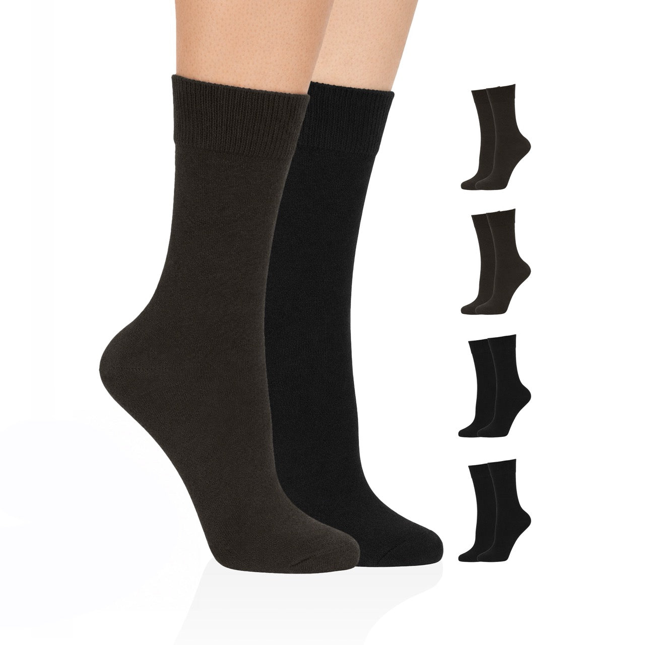 Hugh Ugoli Casual Women's Cotton Dress Crew Socks, 4 Pairs Assorted 3