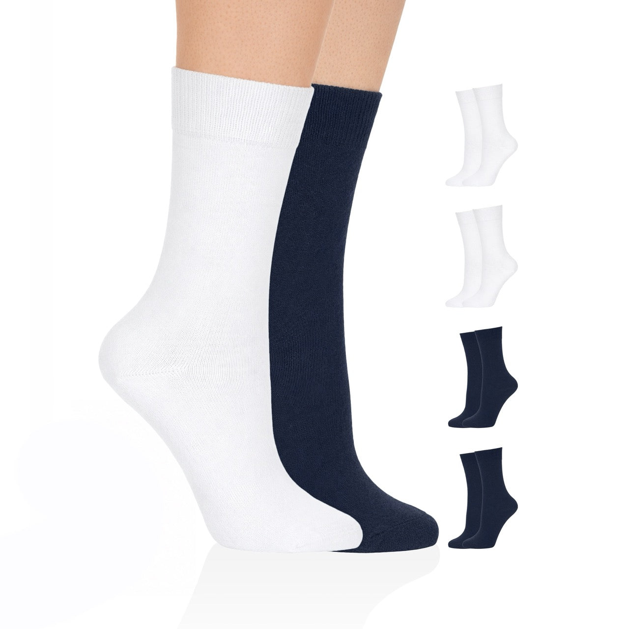 Hugh Ugoli Casual Women's Cotton Dress Crew Socks, 4 Pairs Assorted 4