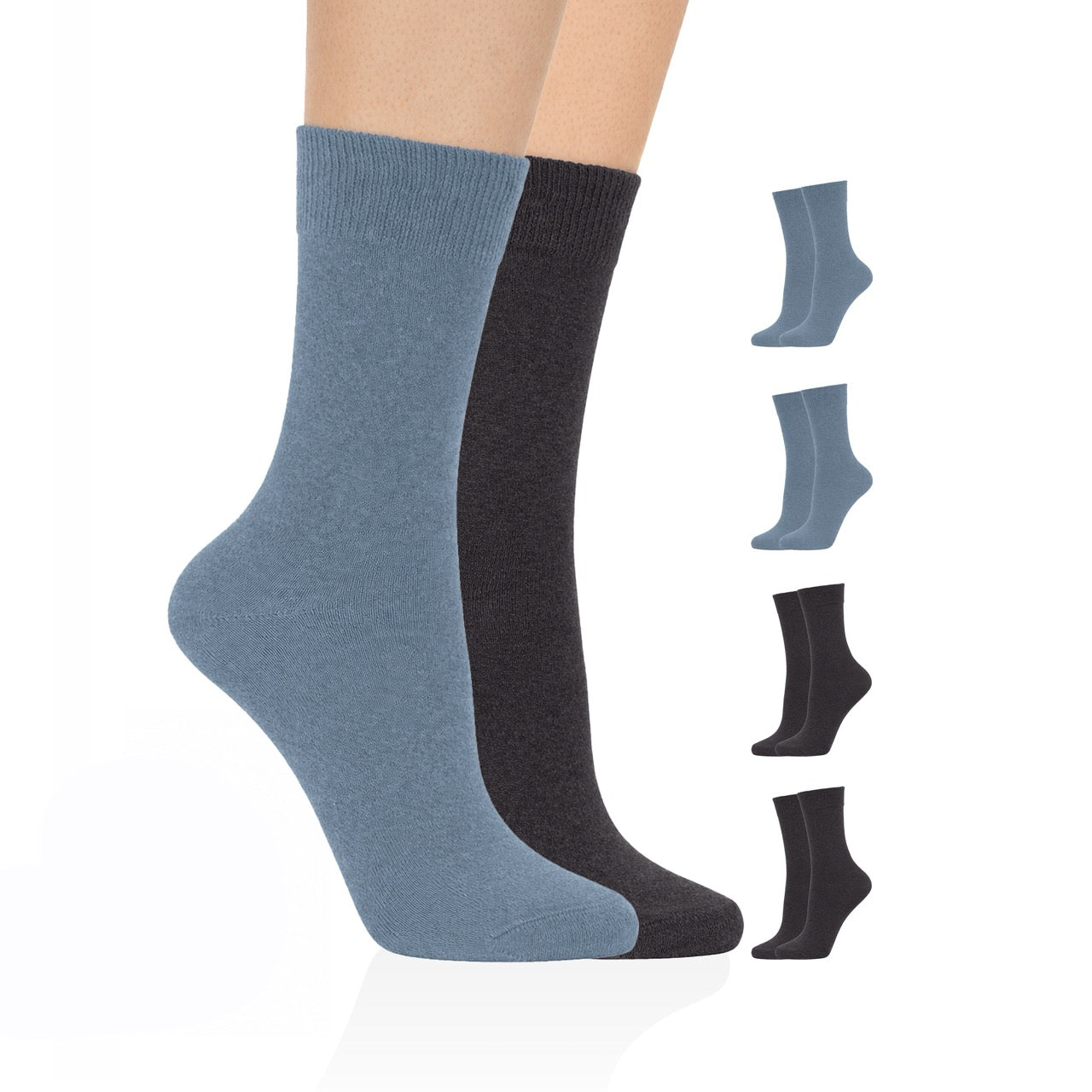 Hugh Ugoli Casual Women's Cotton Dress Crew Socks, 4 Pairs Assorted 6