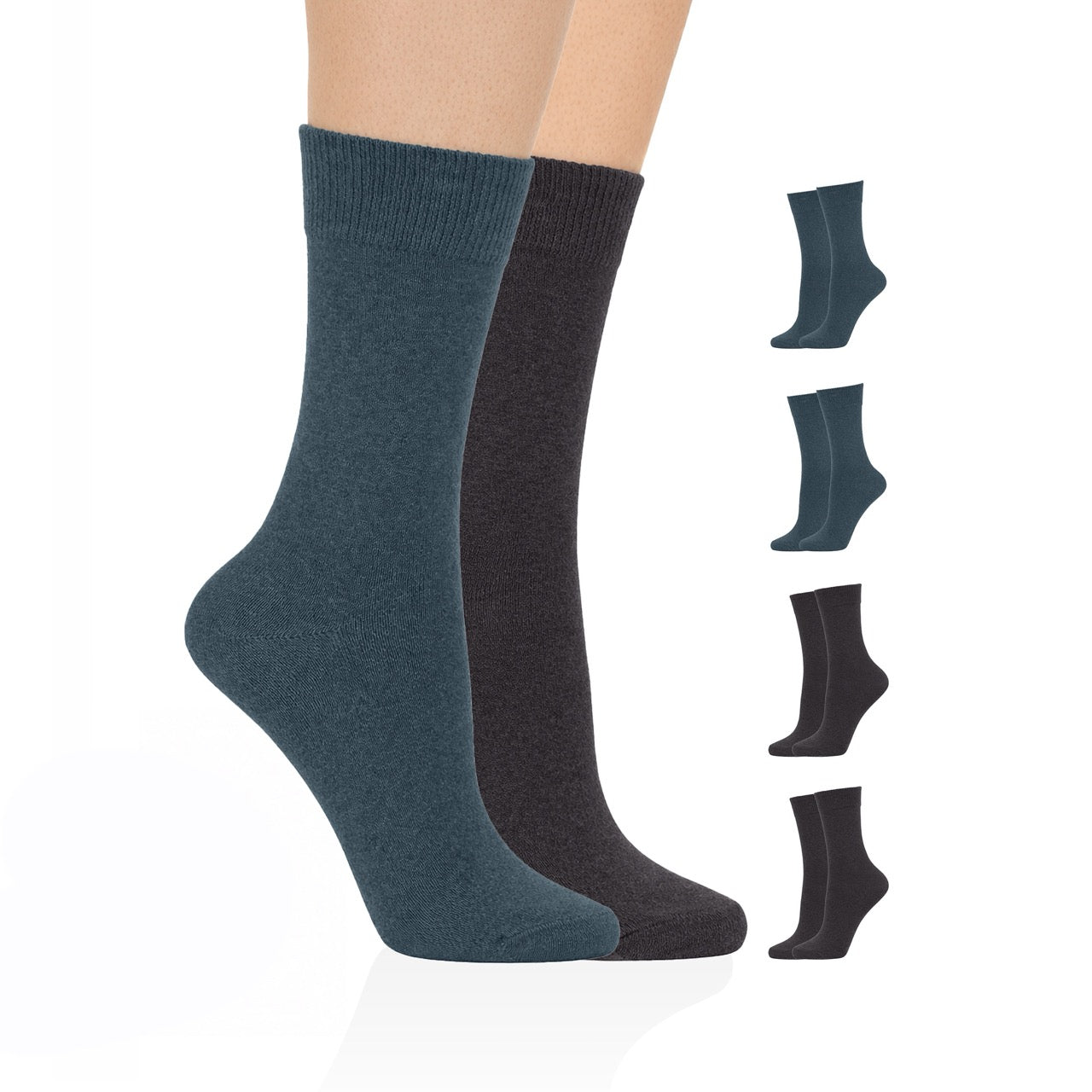 Hugh Ugoli Casual Women's Cotton Dress Crew Socks, 4 Pairs Assorted 7