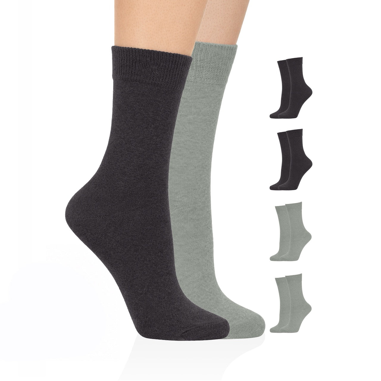 Hugh Ugoli Casual Women's Cotton Dress Crew Socks, 4 Pairs Assorted 8