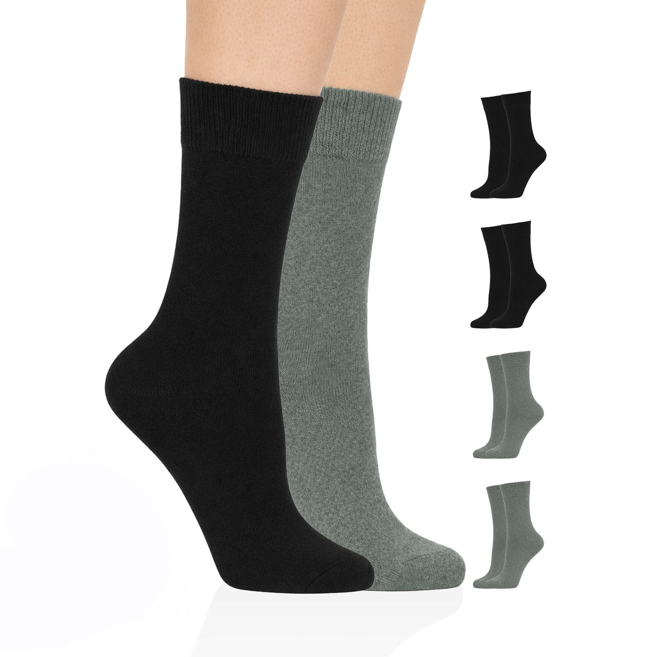 Hugh Ugoli Casual Women's Cotton Dress Crew Socks, 4 Pairs Assorted 9