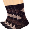 Set of four argyle pattern Black socks on a white background