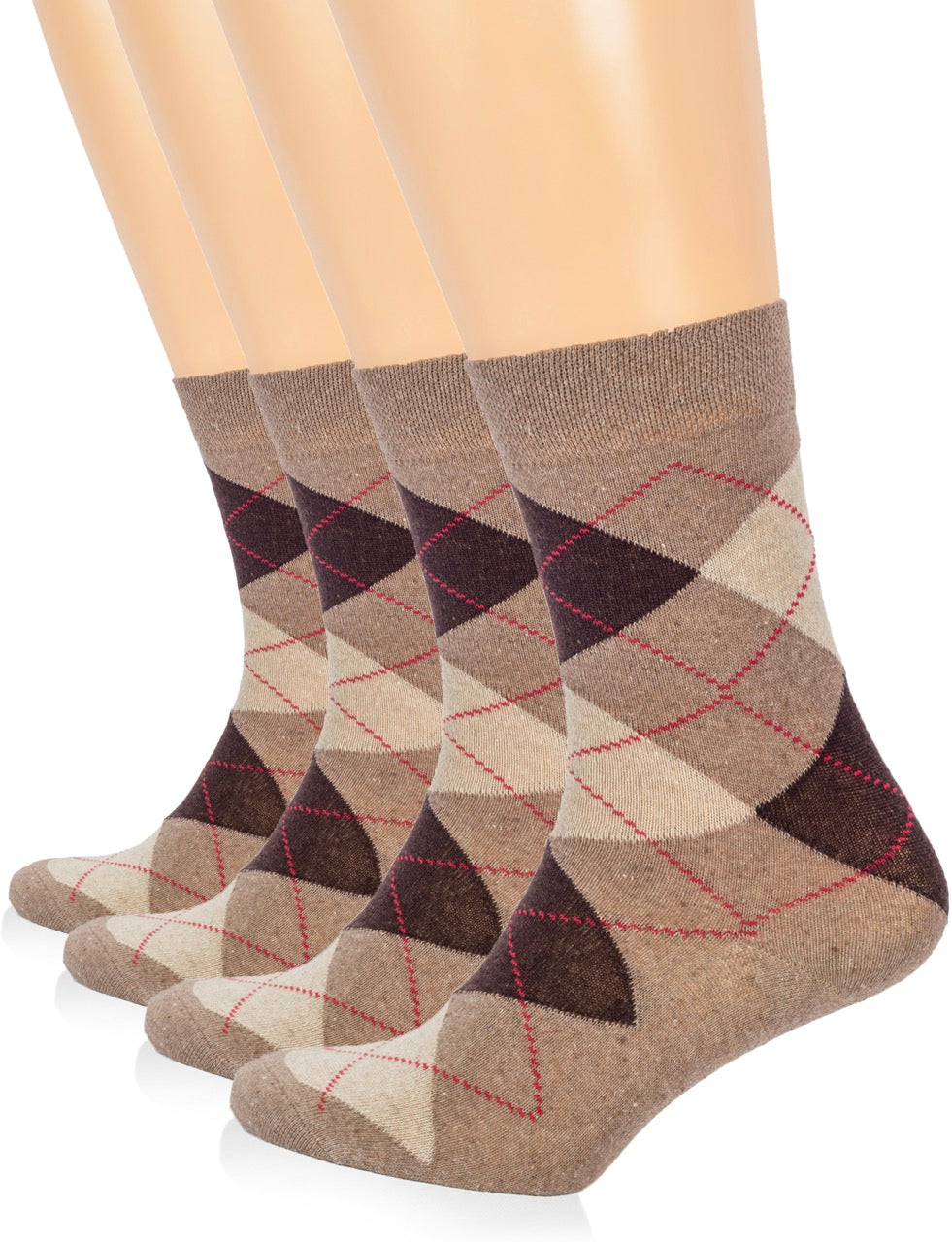 Set of three patterned Coffee socks on a white background