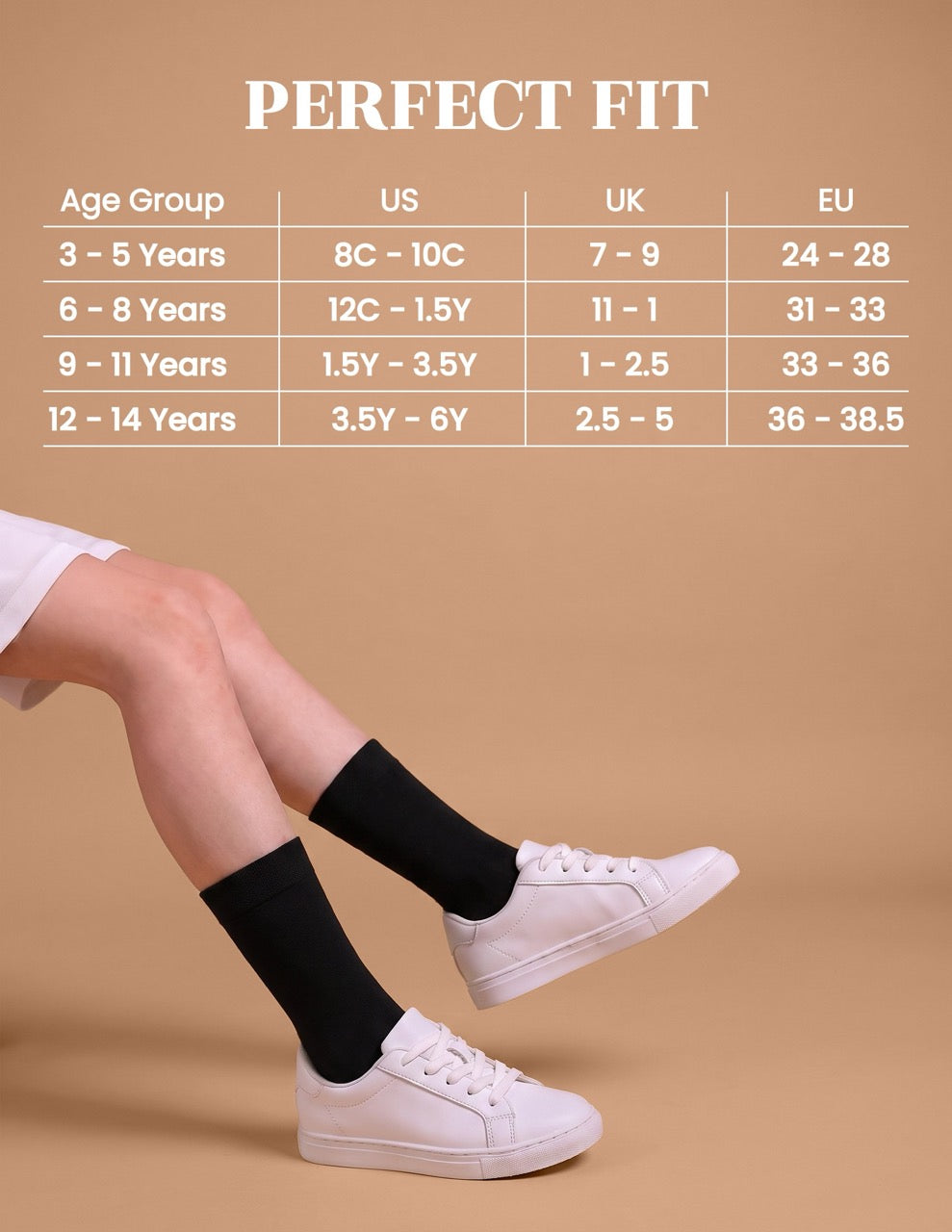 Hugh Ugoli Cotton Dress Crew Socks for Kids, 3 Pairs in Black