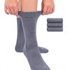 Hugh Ugoli Cotton Dress Crew Socks for Kids, 3 Pairs in Grey
