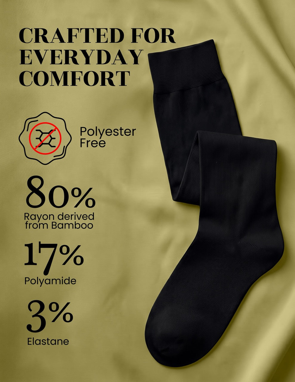 Hugh Ugoli Kids' Bamboo School Knee-High Socks, 3 Pairs in Black
