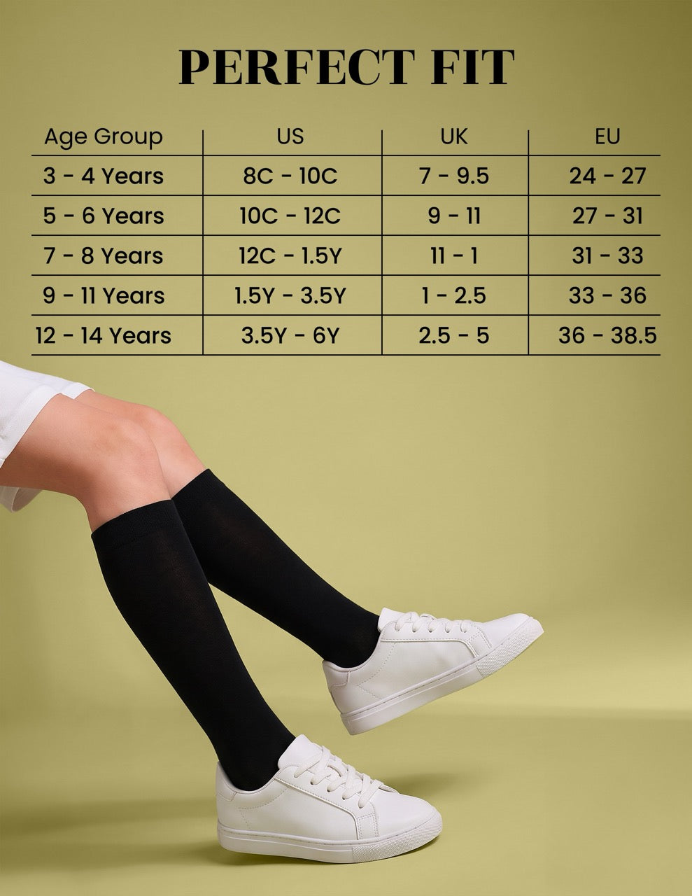 Hugh Ugoli Kids' Bamboo School Knee-High Socks, 3 Pairs in Black