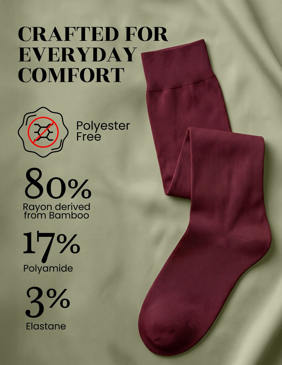 Hugh Ugoli Kids' Bamboo School Knee-High Socks, 3 Pairs in Burgundy