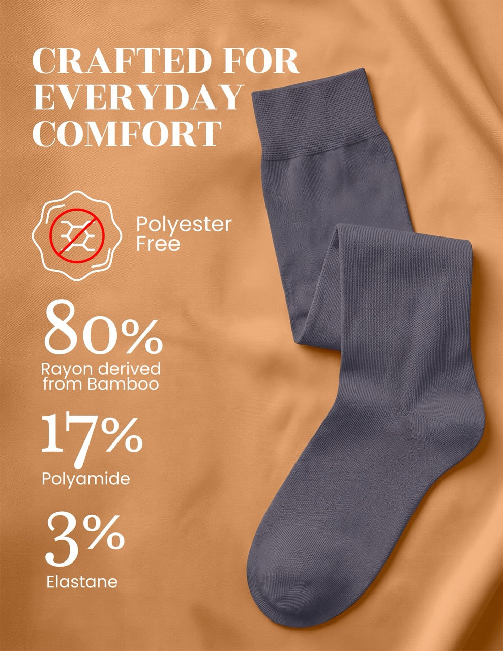 Hugh Ugoli Kids' Bamboo School Knee-High Socks, 3 Pairs in Grey