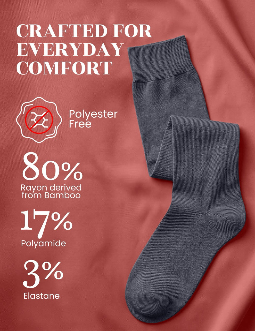 Hugh Ugoli Kids' Bamboo School Knee-High Socks, 3 Pairs in Melange Grey