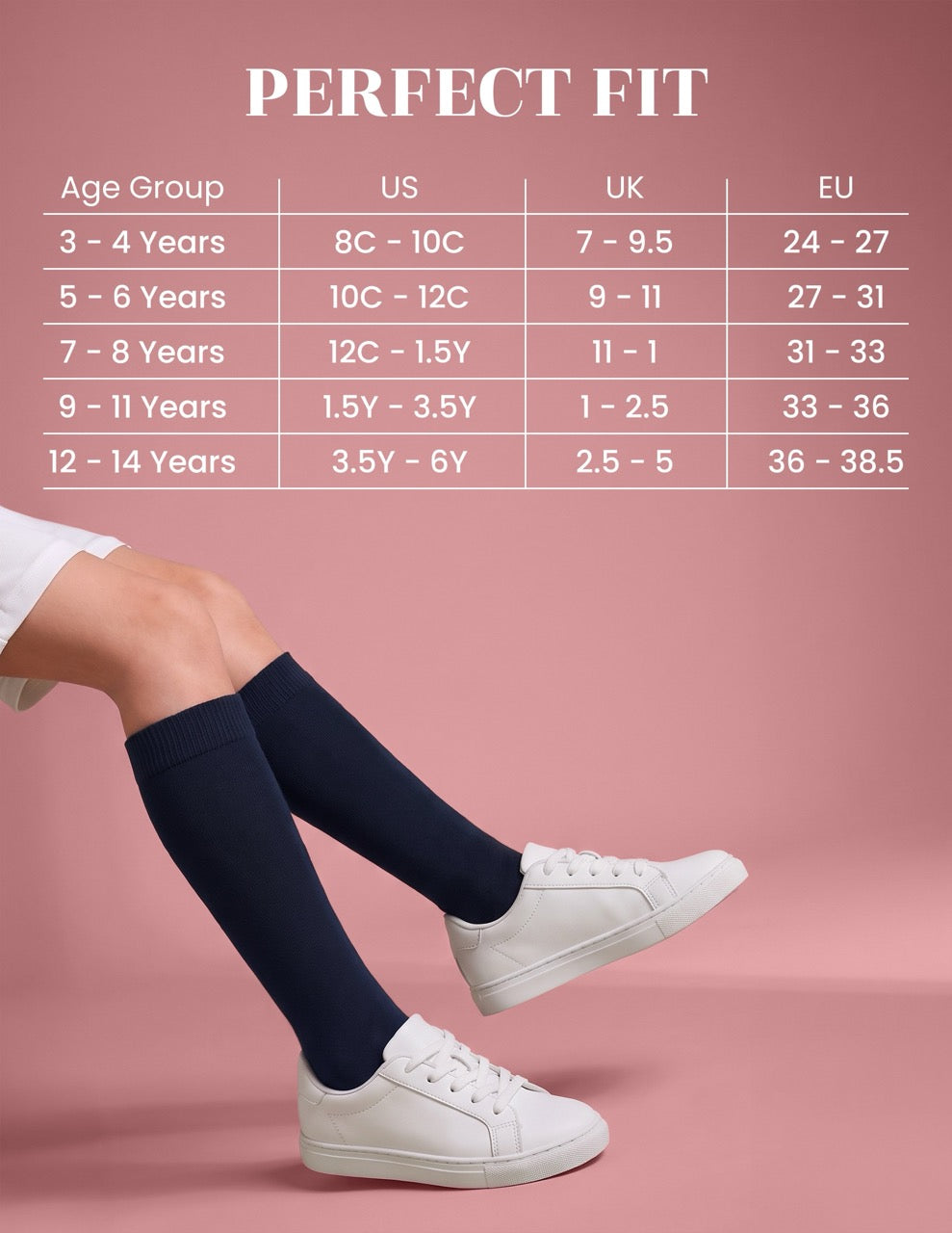 Hugh Ugoli Kids' Bamboo School Knee-High Socks, 3 Pairs in Navy Blue