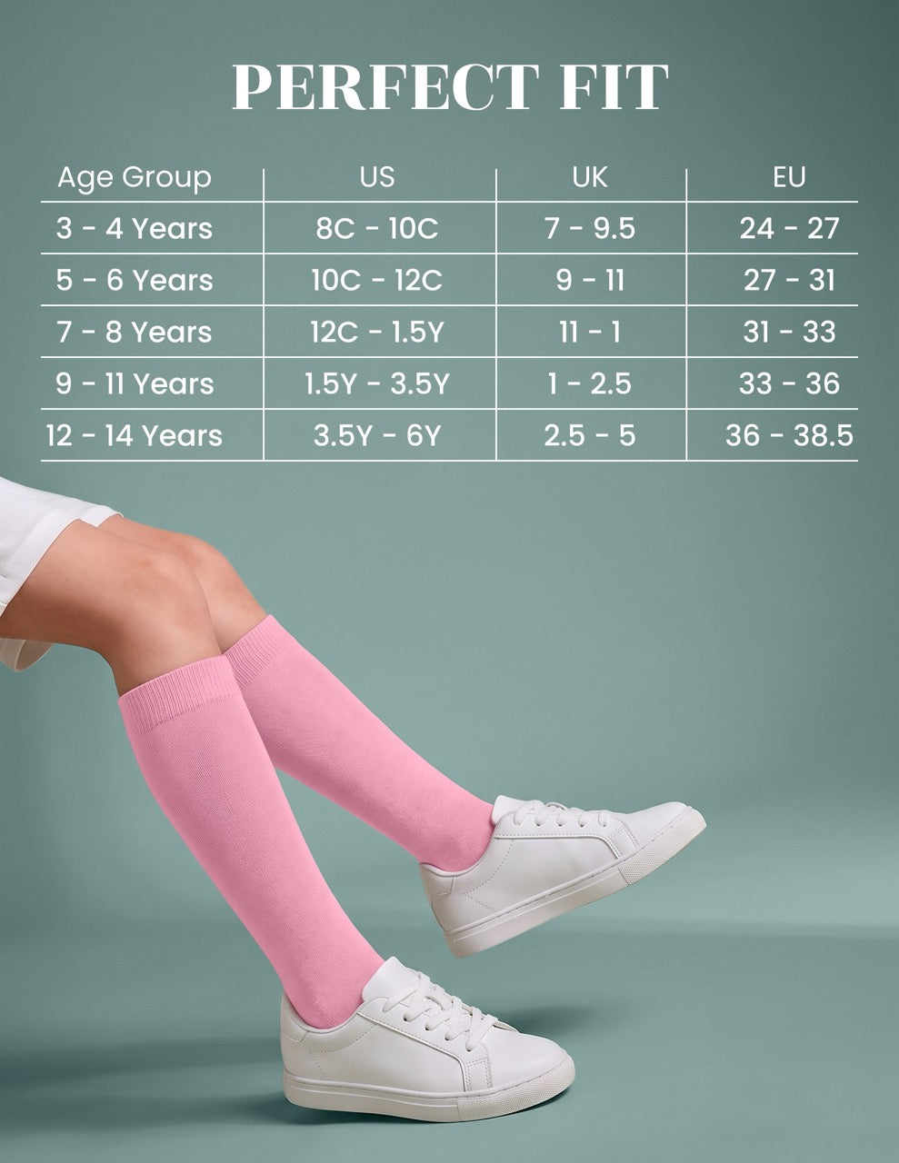 Hugh Ugoli Kids' Bamboo School Knee-High Socks, 3 Pairs in Pink