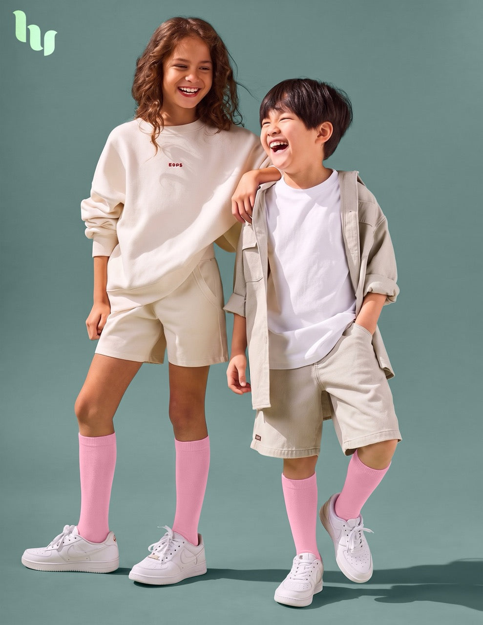 Hugh Ugoli Kids' Bamboo School Knee-High Socks, 3 Pairs in Pink
