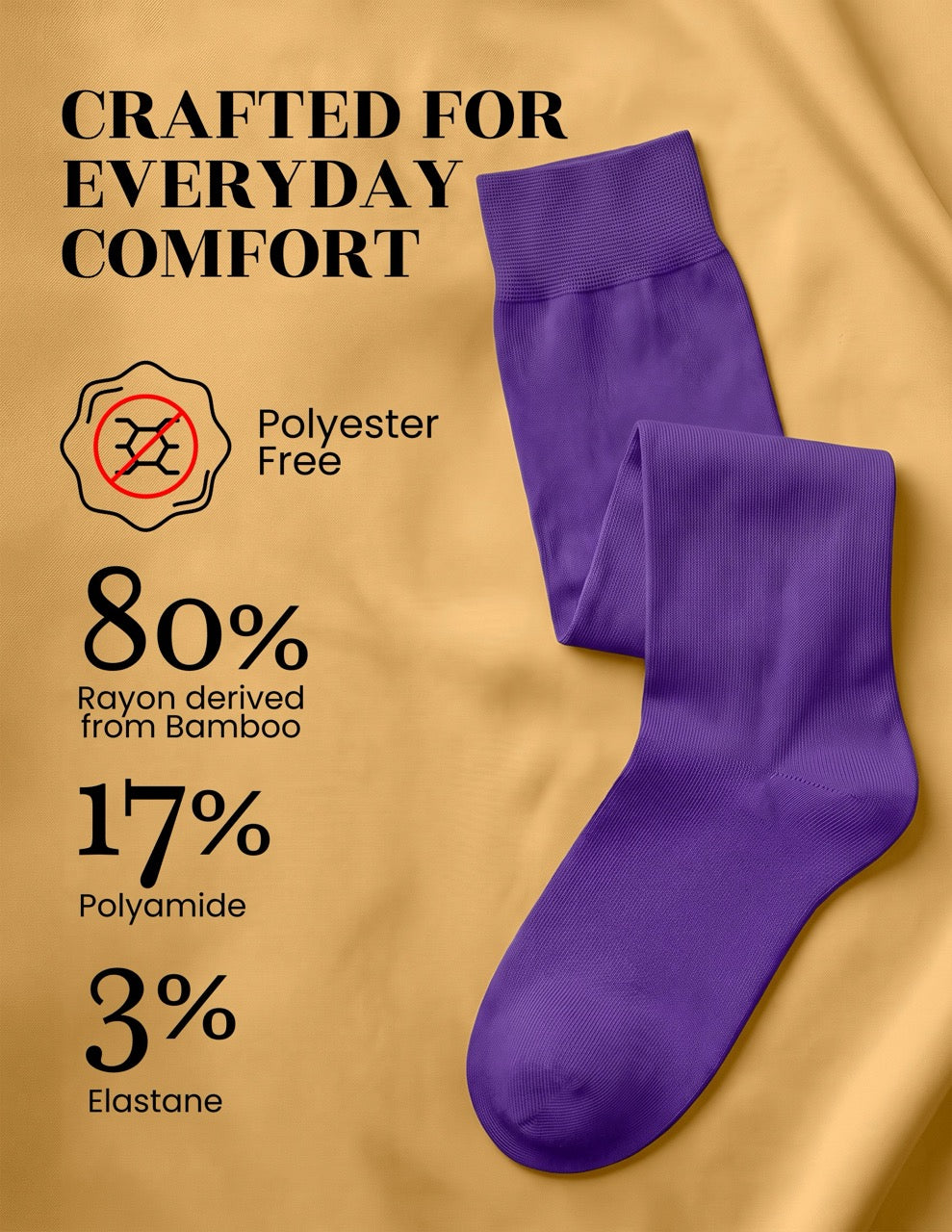 Hugh Ugoli Kids' Bamboo School Knee-High Socks, 3 Pairs in Purple