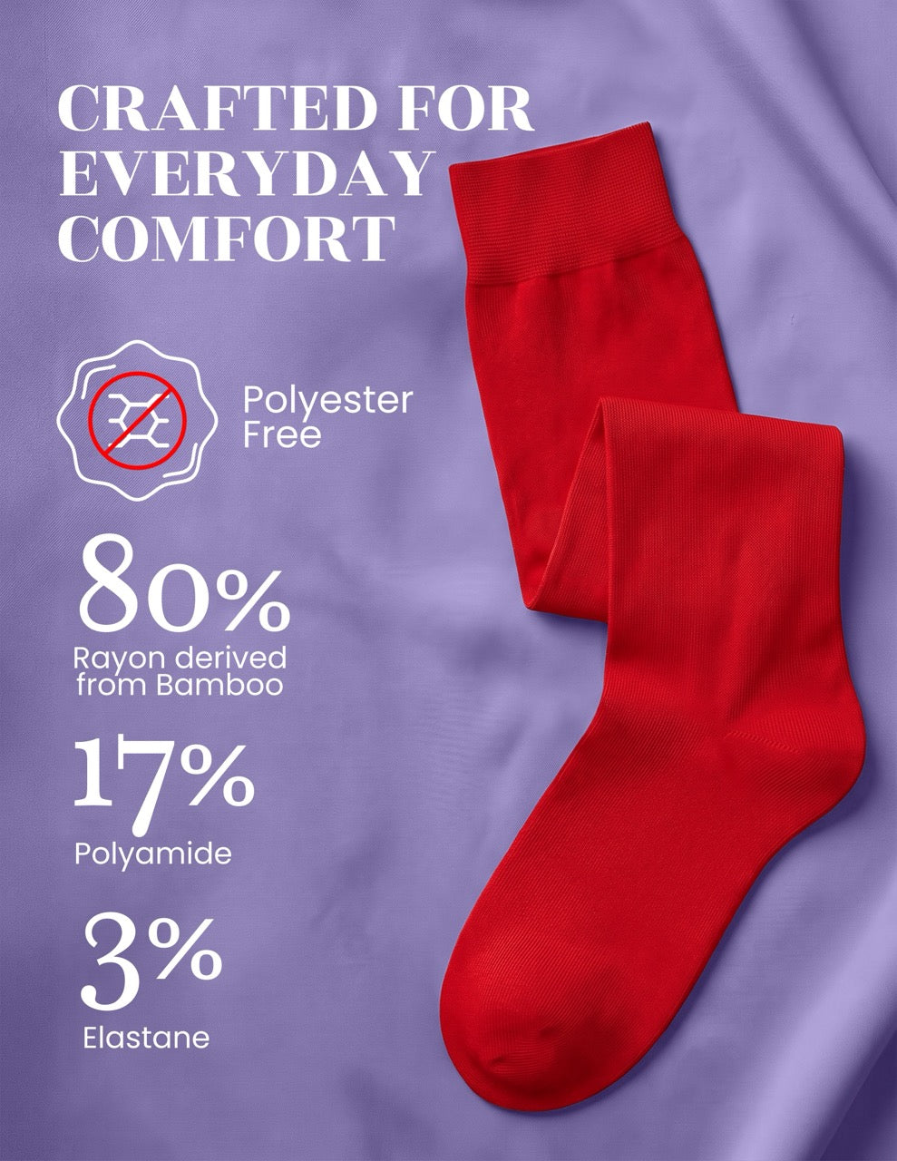 Hugh Ugoli Kids' Bamboo School Knee-High Socks, 3 Pairs in Red