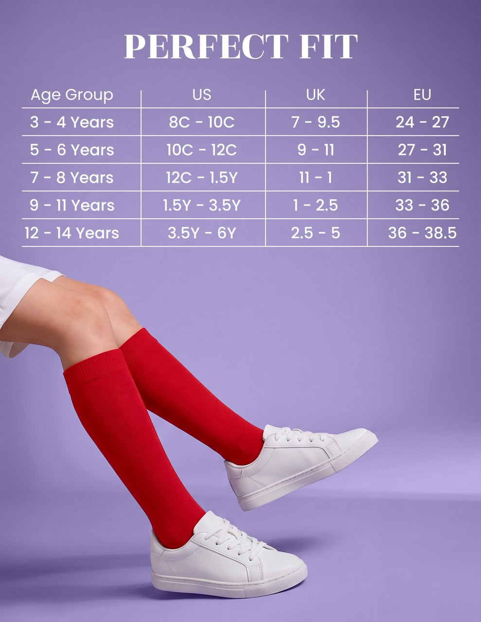 Hugh Ugoli Kids' Bamboo School Knee-High Socks, 3 Pairs in Red