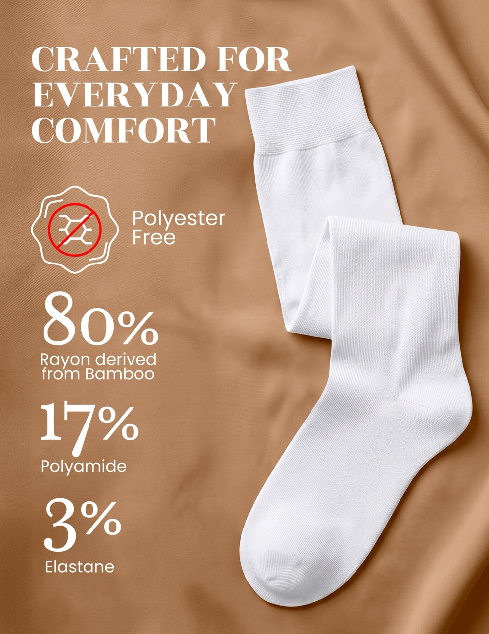 Hugh Ugoli Kids' Bamboo School Knee-High Socks, 3 Pairs in White