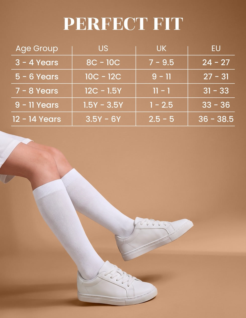 Hugh Ugoli Kids' Bamboo School Knee-High Socks, 3 Pairs in White