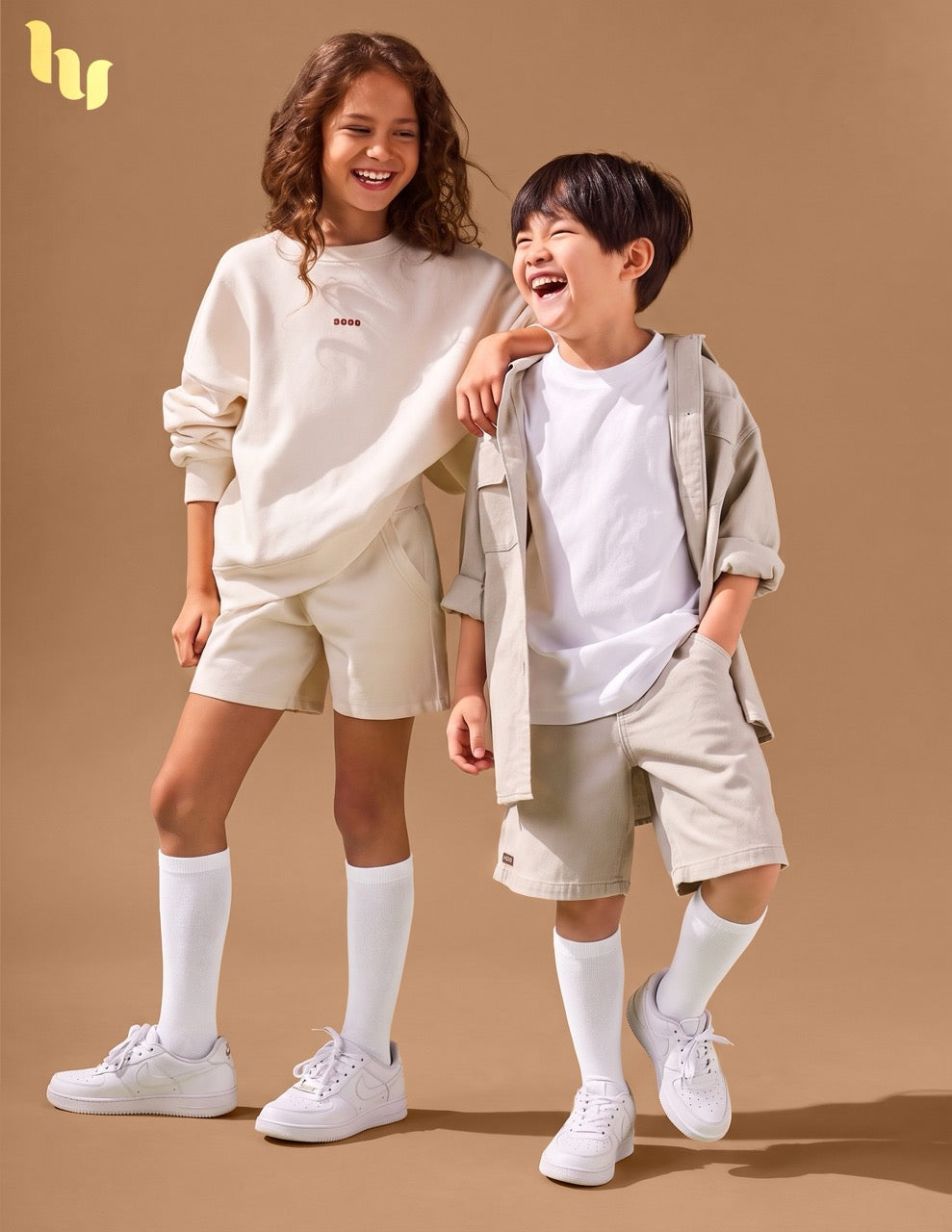 Hugh Ugoli Kids' Bamboo School Knee-High Socks, 3 Pairs in White