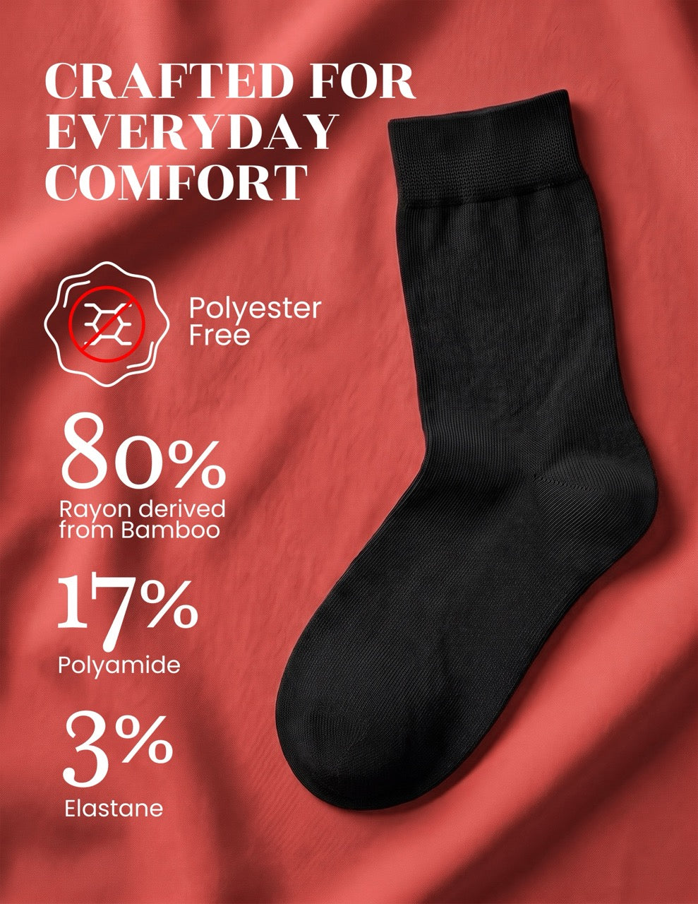 Hugh Ugoli Kids' Dress Crew Bamboo Socks: Comfort & Style, 5 Pairs in Black