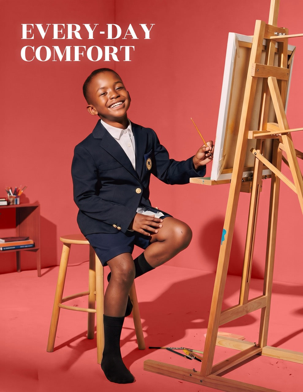 Hugh Ugoli Kids' Dress Crew Bamboo Socks: Comfort & Style, 5 Pairs in Black