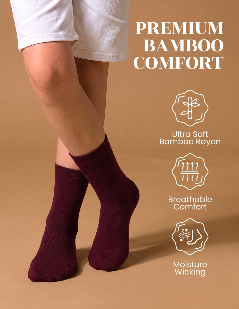 Hugh Ugoli Kids' Dress Crew Bamboo Socks: Comfort & Style, 5 Pairs in Burgundy