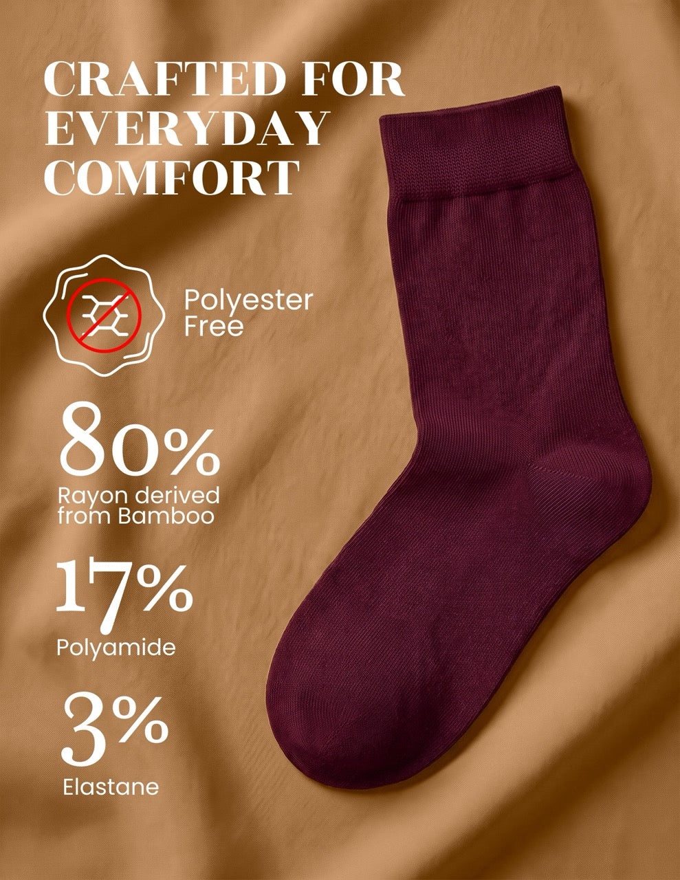 Hugh Ugoli Kids' Dress Crew Bamboo Socks: Comfort & Style, 5 Pairs in Burgundy