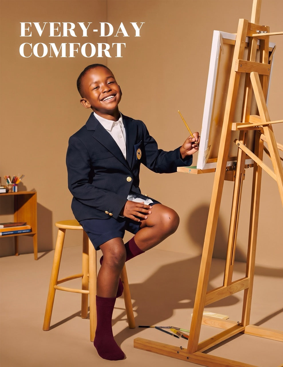 Hugh Ugoli Kids' Dress Crew Bamboo Socks: Comfort & Style, 5 Pairs in Burgundy