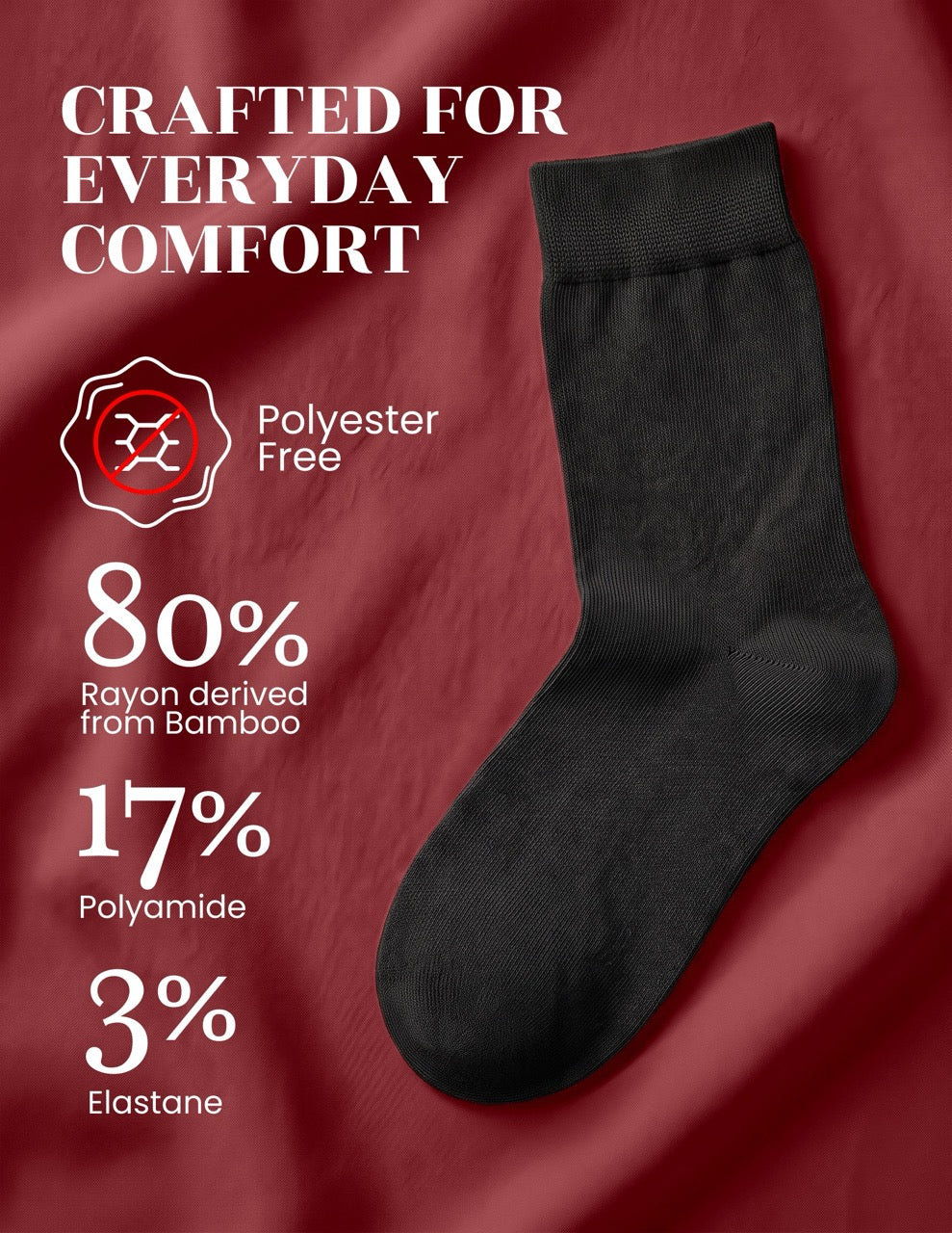 Hugh Ugoli Kids' Dress Crew Bamboo Socks: Comfort & Style, 5 Pairs in Charcoal