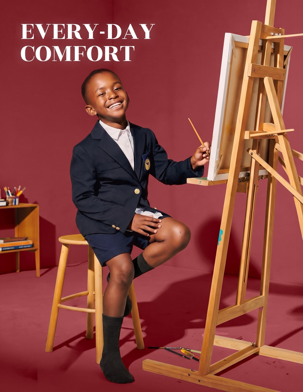 Hugh Ugoli Kids' Dress Crew Bamboo Socks: Comfort & Style, 5 Pairs in Charcoal