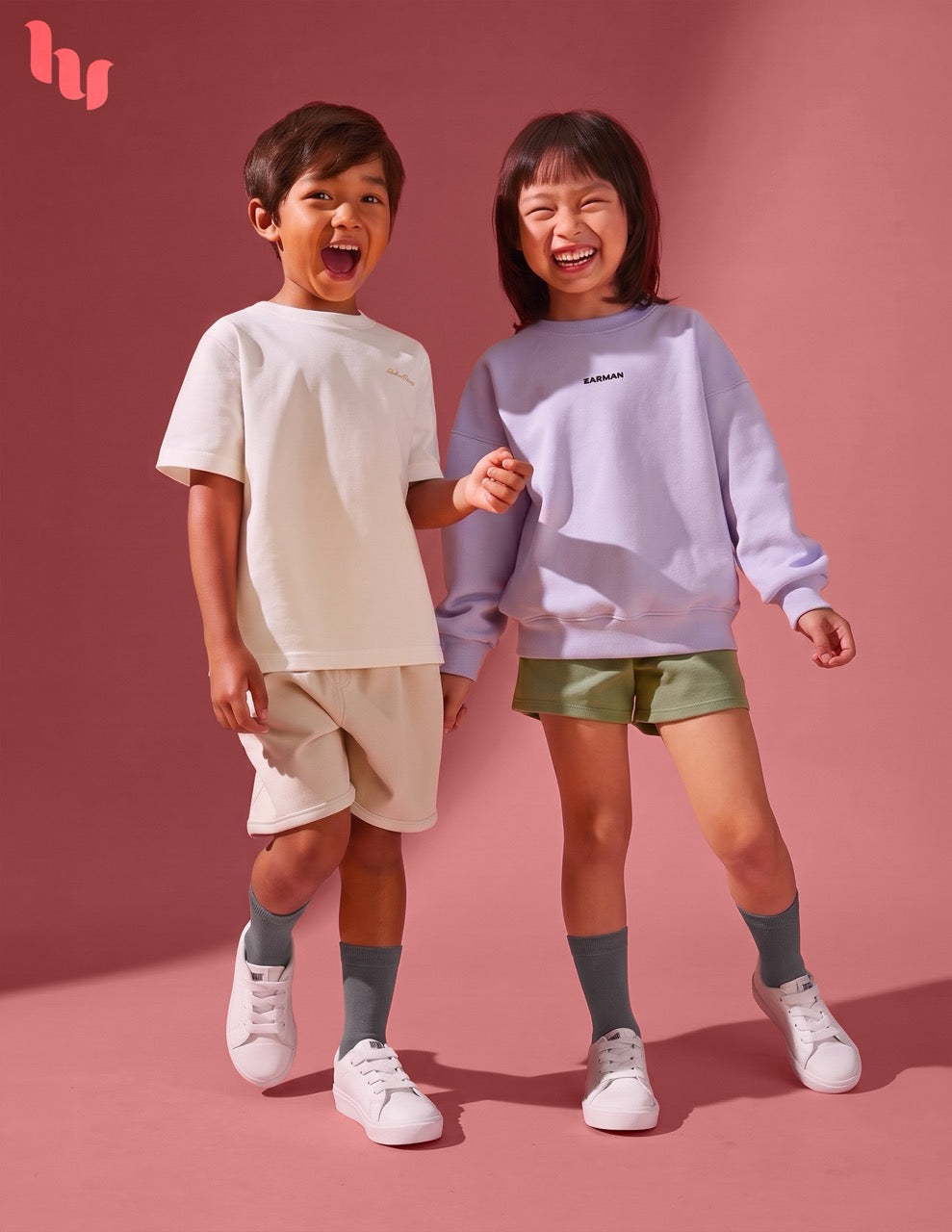 Hugh Ugoli Kids' Dress Crew Bamboo Socks: Comfort & Style, 5 Pairs in Gray
