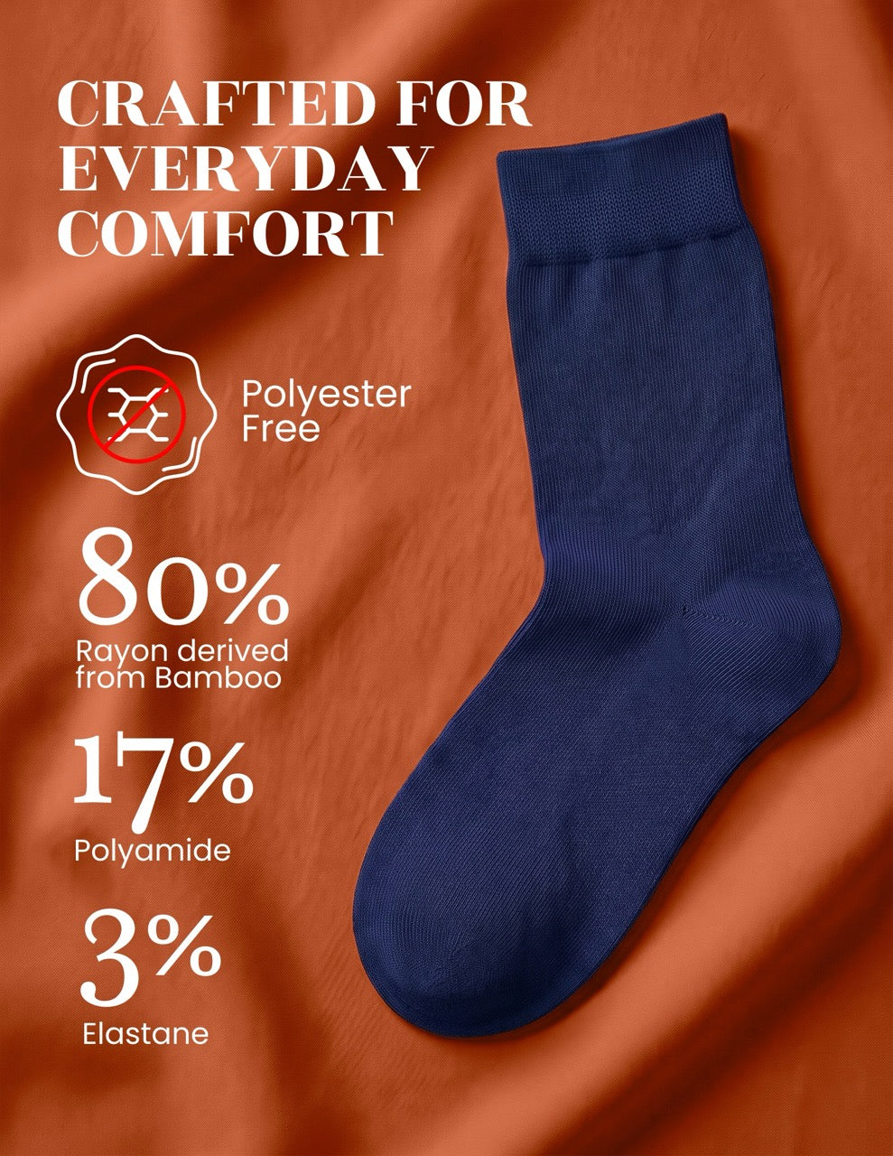 Hugh Ugoli Kids' Dress Crew Bamboo Socks: Comfort & Style, 5 Pairs in Navy Blue