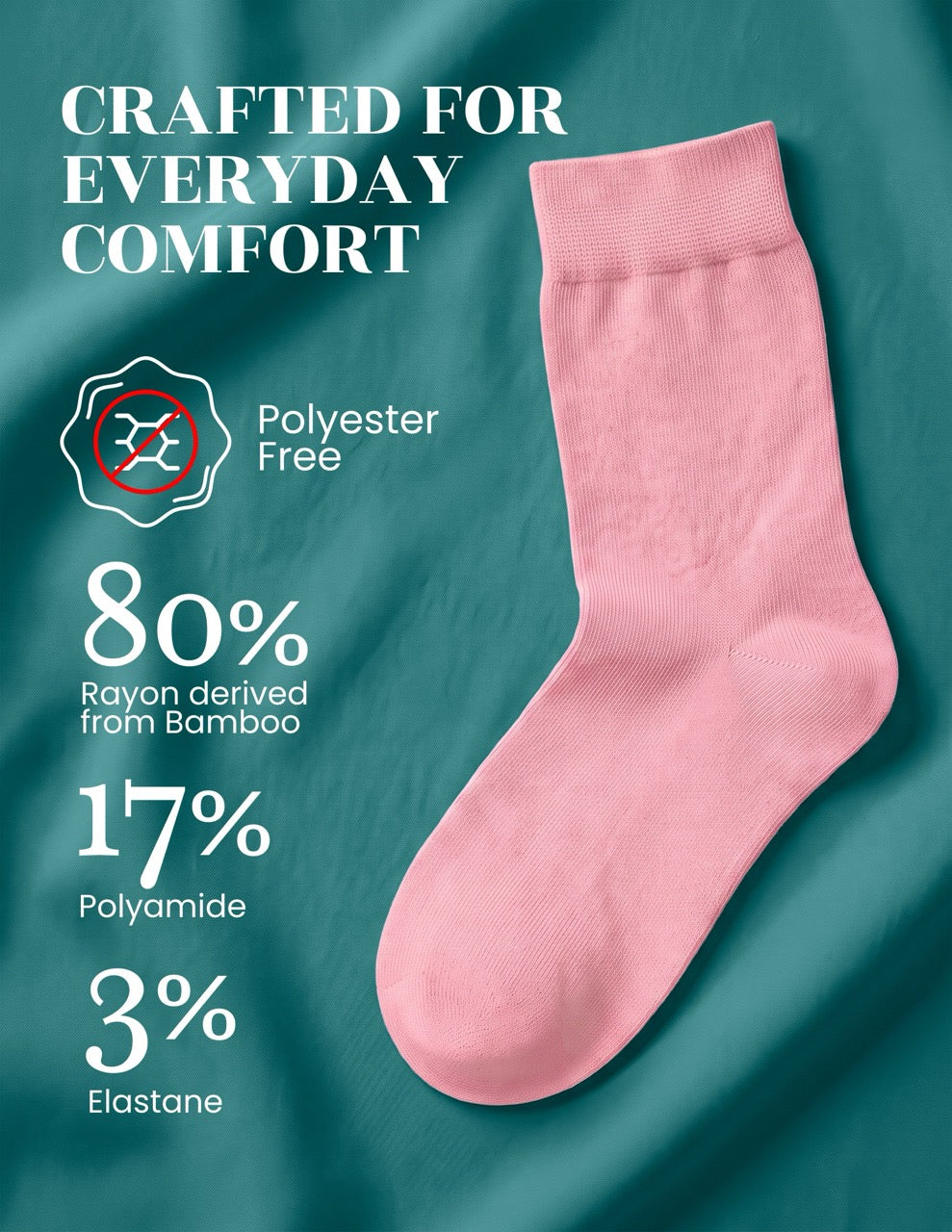Hugh Ugoli Kids' Dress Crew Bamboo Socks: Comfort & Style, 5 Pairs in Pink