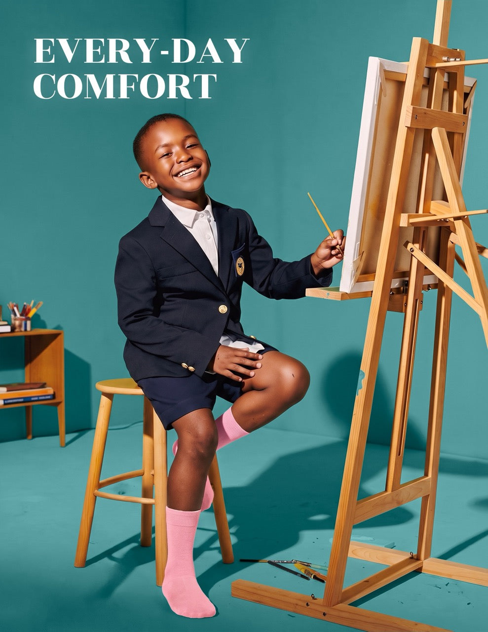 Hugh Ugoli Kids' Dress Crew Bamboo Socks: Comfort & Style, 5 Pairs in Pink