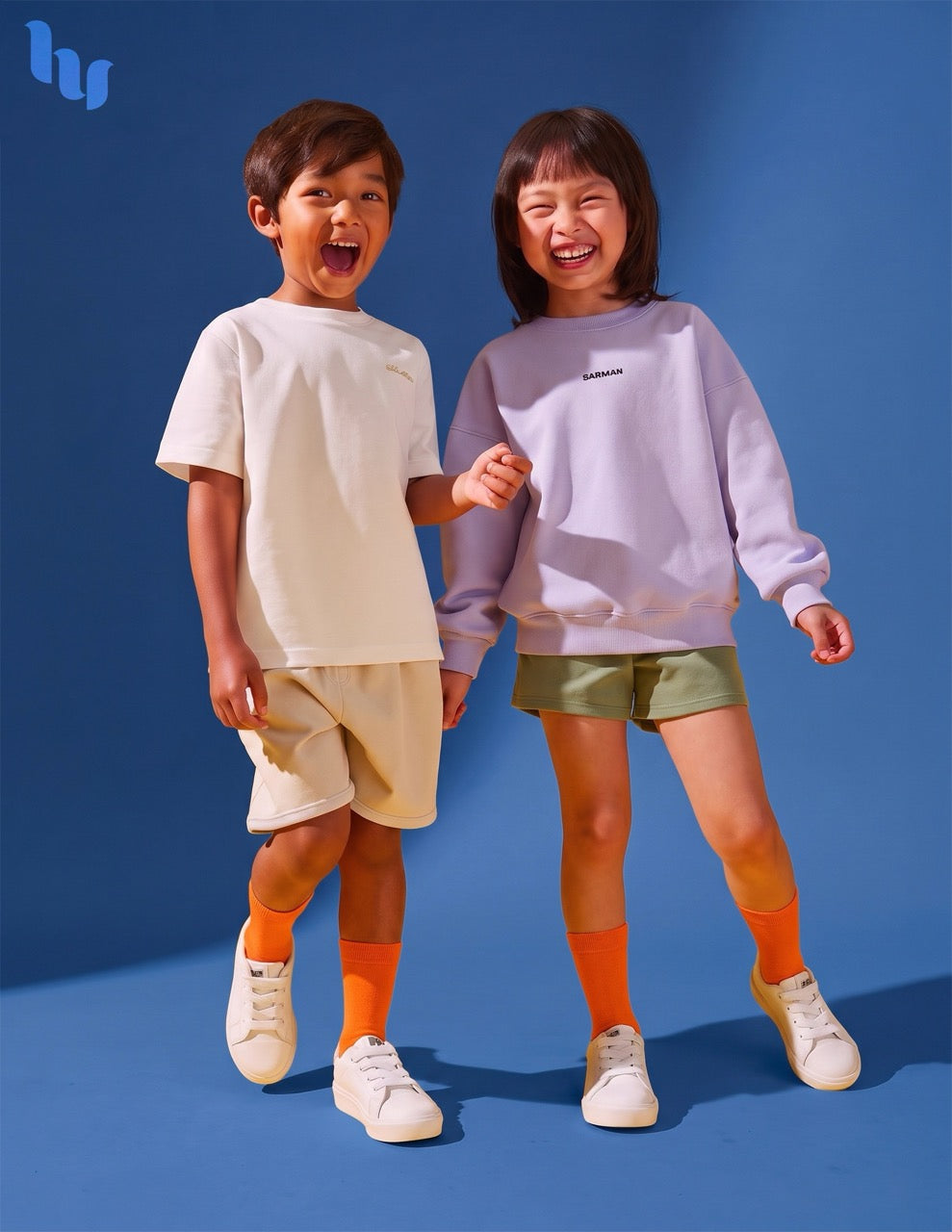 Hugh Ugoli Kids' Dress Crew Bamboo Socks: Comfort & Style, 5 Pairs in Pumpkin Orange
