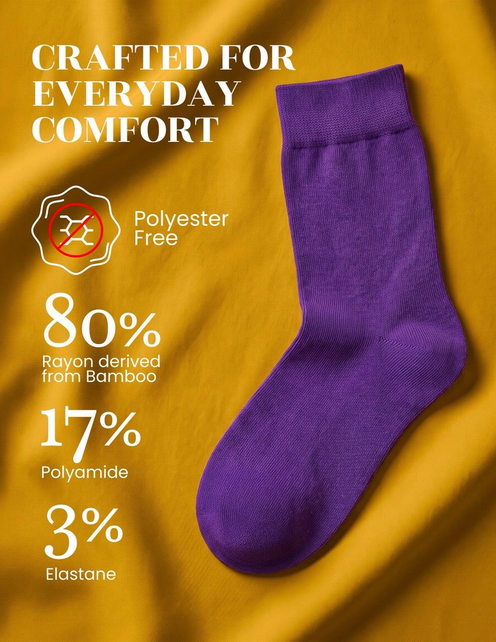 Hugh Ugoli Kids' Dress Crew Bamboo Socks: Comfort & Style, 5 Pairs in Purple