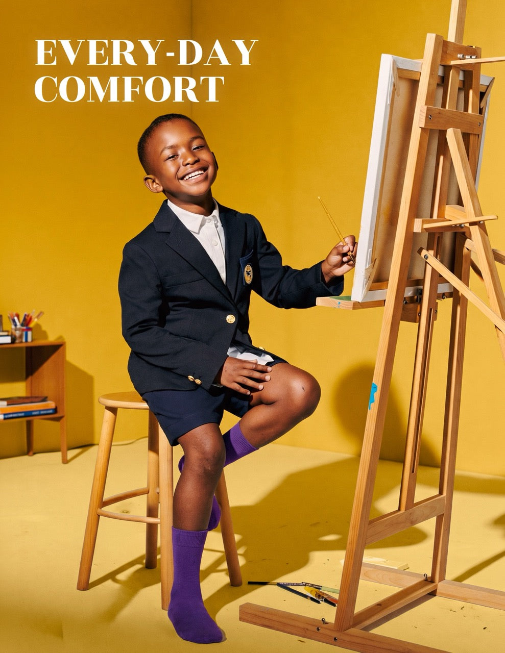 Hugh Ugoli Kids' Dress Crew Bamboo Socks: Comfort & Style, 5 Pairs in Purple