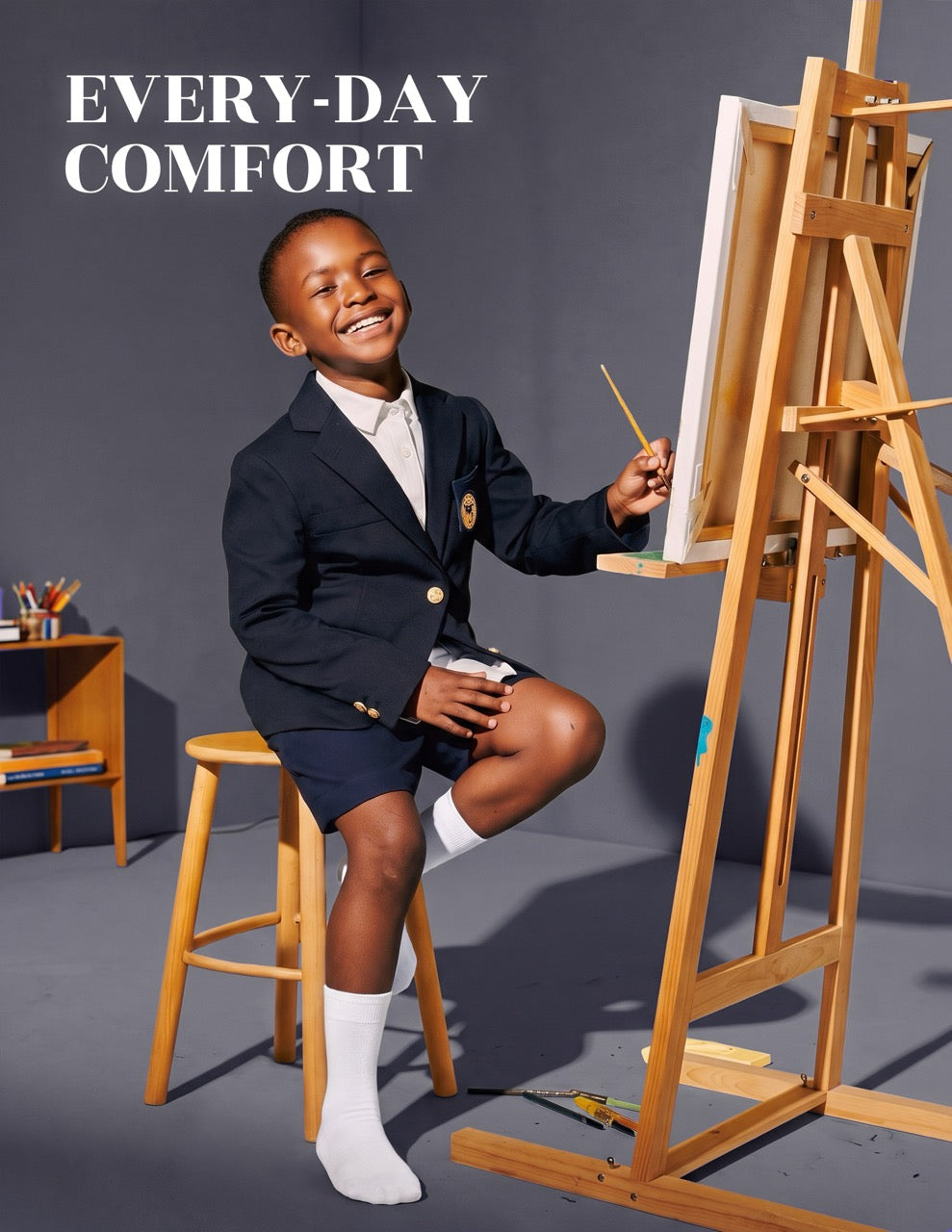 Hugh Ugoli Kids' Dress Crew Bamboo Socks: Comfort & Style, 5 Pairs in White