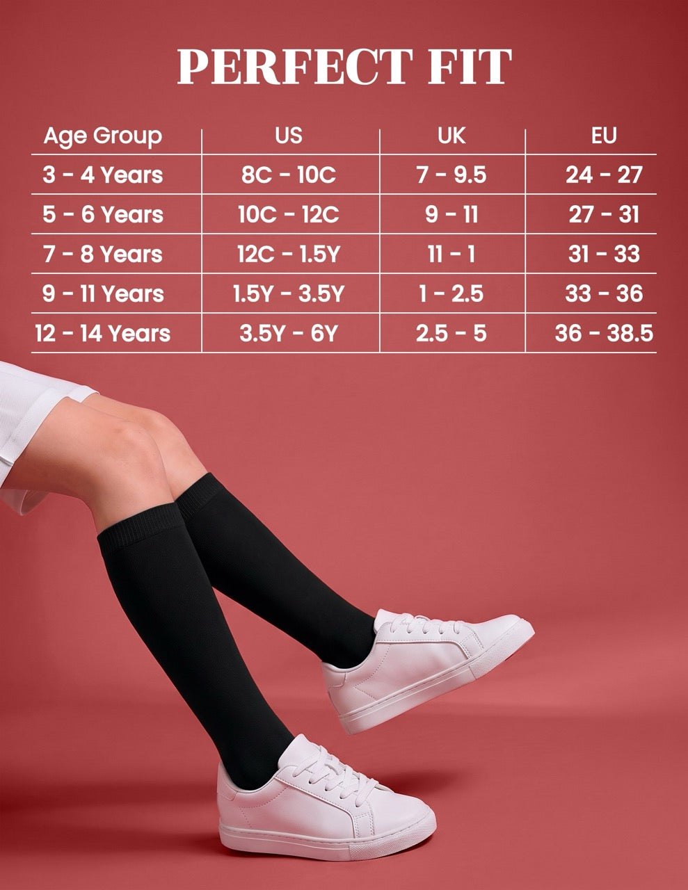 Hugh Ugoli Kids' Plain Cotton Dress Knee-High Socks, 4 Pairs in Black