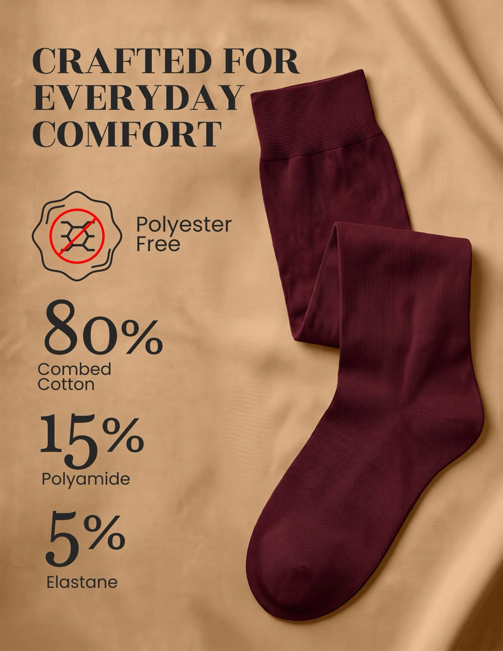 Hugh Ugoli Kids' Plain Cotton Dress Knee-High Socks, 4 Pairs in Burgundy