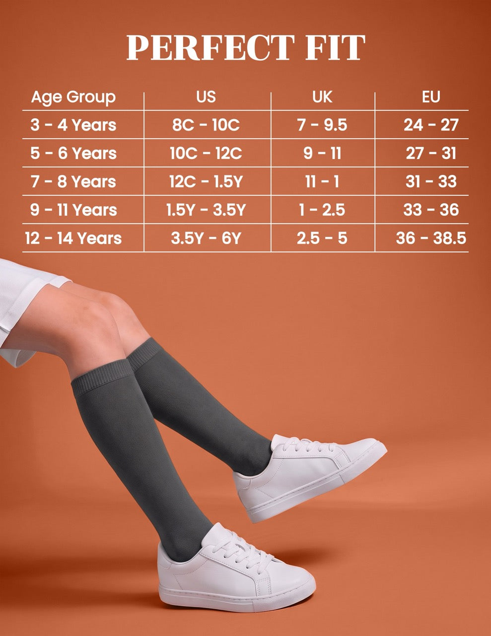 Hugh Ugoli Kids' Plain Cotton Dress Knee-High Socks, 4 Pairs in Dark Grey